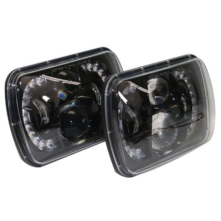 Race Sport Lighting 5x7 60-Watt BlackedOut  Sealed beam Conversion Headlight DRL RS5X7SSB